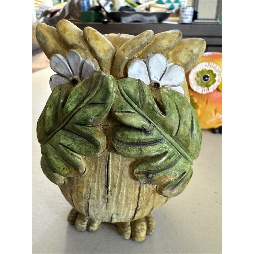 Owl Bobble Head Pumpkin Figurine + 2 Decoration Thanksgiving Fall Decor